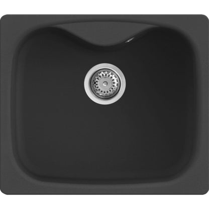 ELLECI FOX 200 LGF20040 Lavello da Incasso 1 Vasca Sopratop Granitek Nero mm. 584 x 504