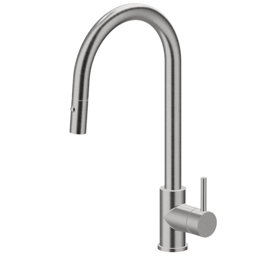 NEWFORM 63435X.50.050 Miscelatore Cucina Acciaio Inox con Doccia Estraibile Canna Girevole