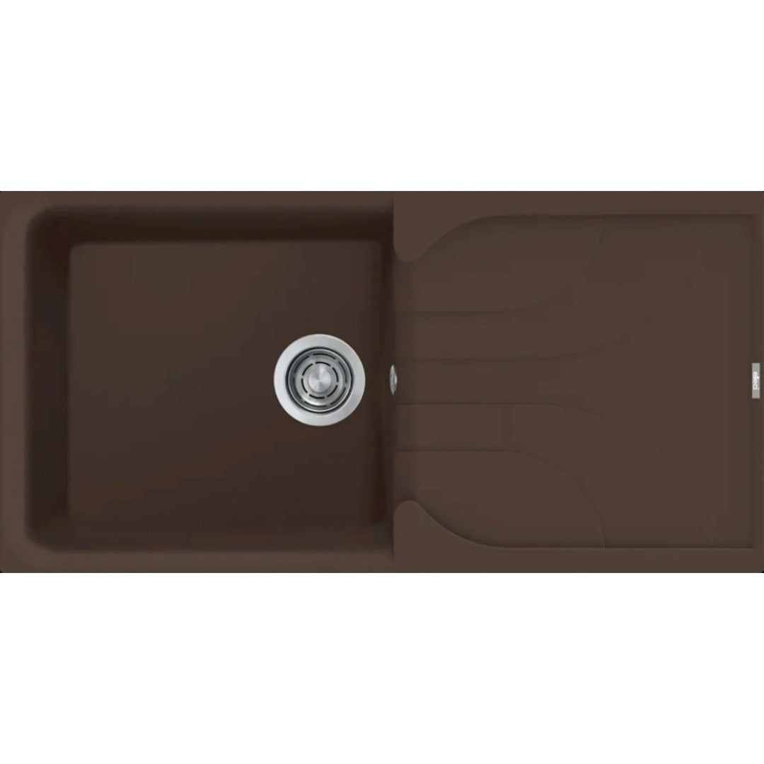 Elleci Ego 480 LGE48078 Lavello 1 Vasca Gocciolatoio Reversibile Sopratop Granitek Espresso cm. 100 x 50