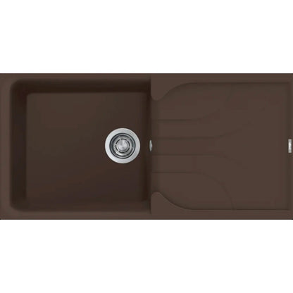 Elleci Ego 480 LGE48078 Lavello 1 Vasca Gocciolatoio Reversibile Sopratop Granitek Espresso cm. 100 x 50
