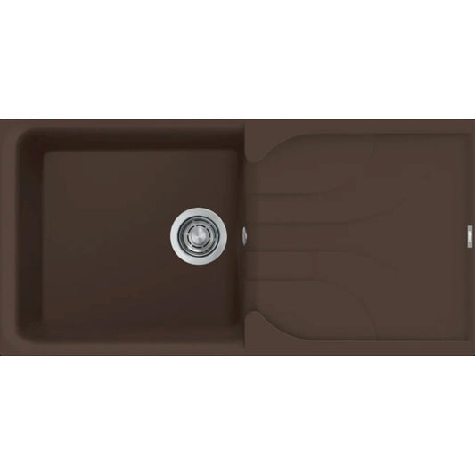 Elleci Ego 480 LGE48078 Lavello 1 Vasca Gocciolatoio Reversibile Sopratop Granitek Espresso cm. 100 x 50