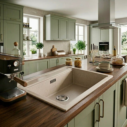 ELLECI BEST 105 LGB10551 Lavello Cucina Incasso Sopratop 1 Vasca  Avena Granitek cm. 57×51