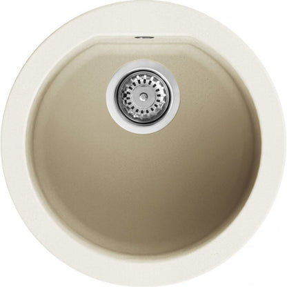 ELLECI LGFROU62 Lavello da Incasso 1 Vasca Circolare Sopratop Granitek Classic Bianco Antico 62 Diam. 45 cm