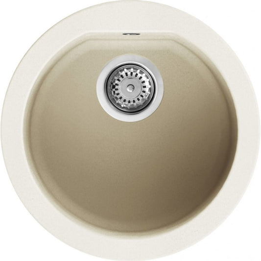 ELLECI LGFROU62 Lavello da Incasso 1 Vasca Circolare Sopratop Granitek Classic Bianco Antico 62 Diam. 45 cm