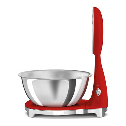 SMEG KSF01RDWW Bilancia Cucina Digitale Analogica Rossa Ciotola Inox 1,8 L
