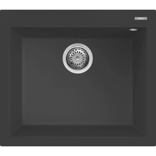 ELLECI QUADRA LGQ10559 Lavello Incasso Sopratop 1 Vasca Antracite cm. 57 x 50