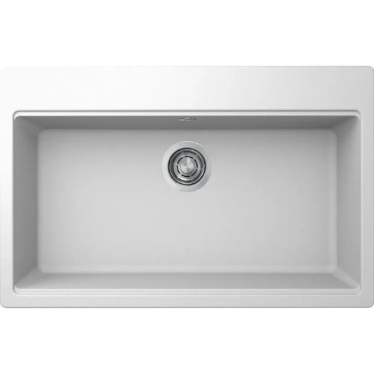 Elleci Time 130 LG213068 Lavello 1 Vasca Incasso Sopratop Granitek Bianco Titano cm. 79 x 51
