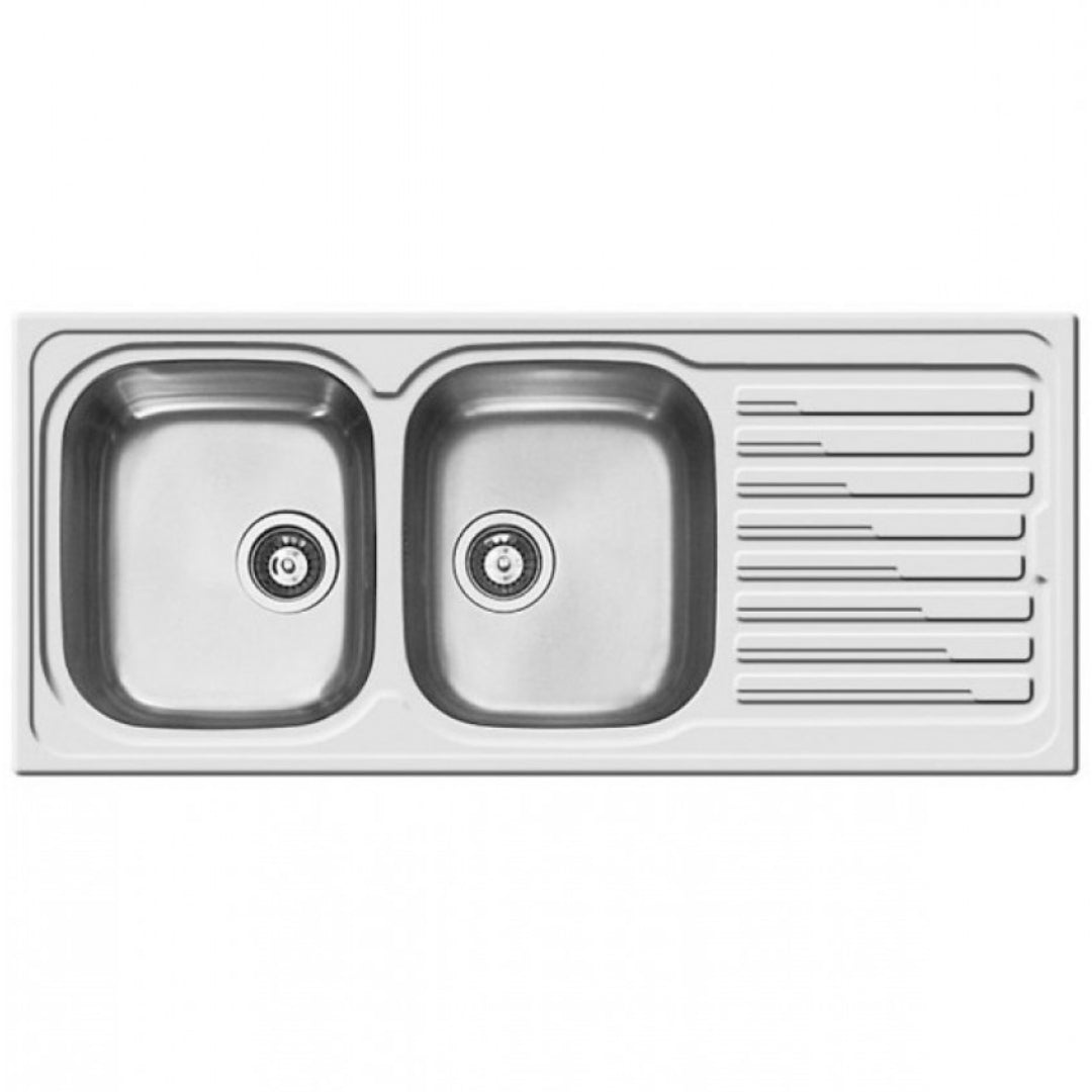 ELLECI LIK500SACSX Sky 500 Lavello Cucina 2 Vasche Gocciolatoio SX Inox cm. 116 x 50