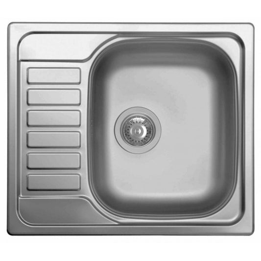 ELLECI SKY 125 LIX125SACDX Lavello Incasso 1 Vasca Gocciolatoio Sinistra Inox Satinato cm. 58 x 50