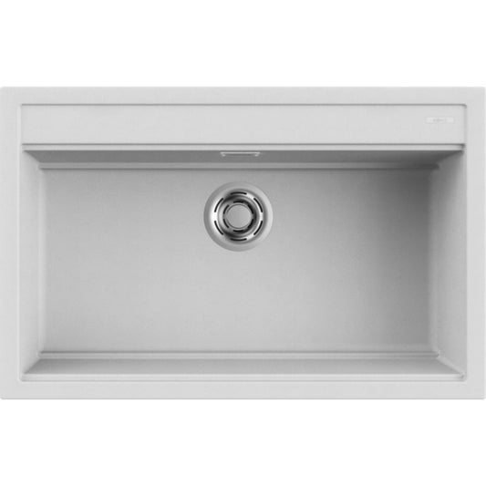 Elleci Best 130 LGB13068 Lavello 1 Vasca Incasso Sopratop Granitek Bianco Titano cm. 79 x 51