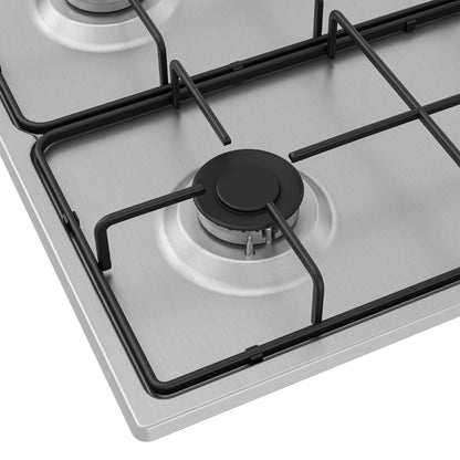 BEKO HIGG641C3SX Piano Cottura Incasso 4 Fuochi Inox Griglie Smaltate 61x51 cm