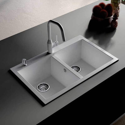 ELLECI ADI02300 Dispenser Sapone Tondo da Incasso Bianco