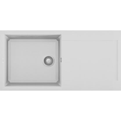 Elleci Easy 480 LGY48068 Lavello 1 Vasca con Gocciolatoio Reversibile Incasso Sopratop Granitek Bianco Titano cm 100 x 50