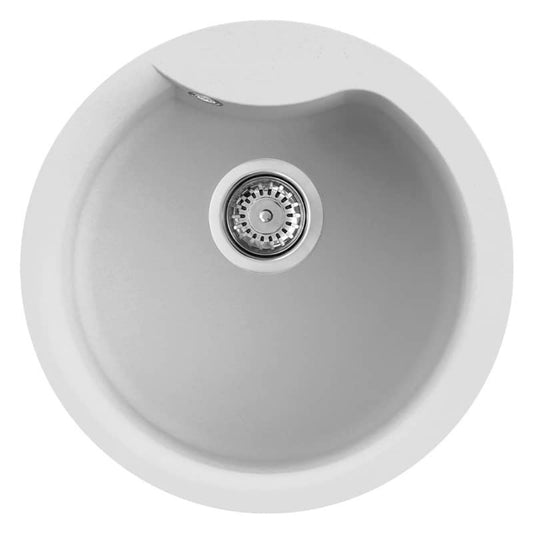 Elleci Ego Round LGEROU68 Lavello Tondo Incasso Sopratop Granitek Bianco Titano Diam. mm. 485