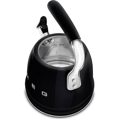 SMEG WKF01BL Bollitore Fischio Nero 50’s Style Capacità 2,3 L Manico Ergonomico