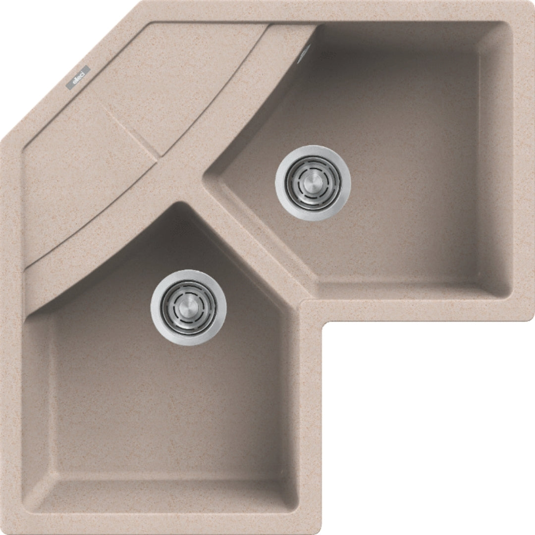 Elleci Unico Corner LGUCOR51 Lavello Angolare da incasso Granitek Avena cm. 83 x 83