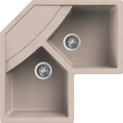 Elleci Unico Corner LGUCOR51 Lavello Angolare da incasso Granitek Avena cm. 83 x 83
