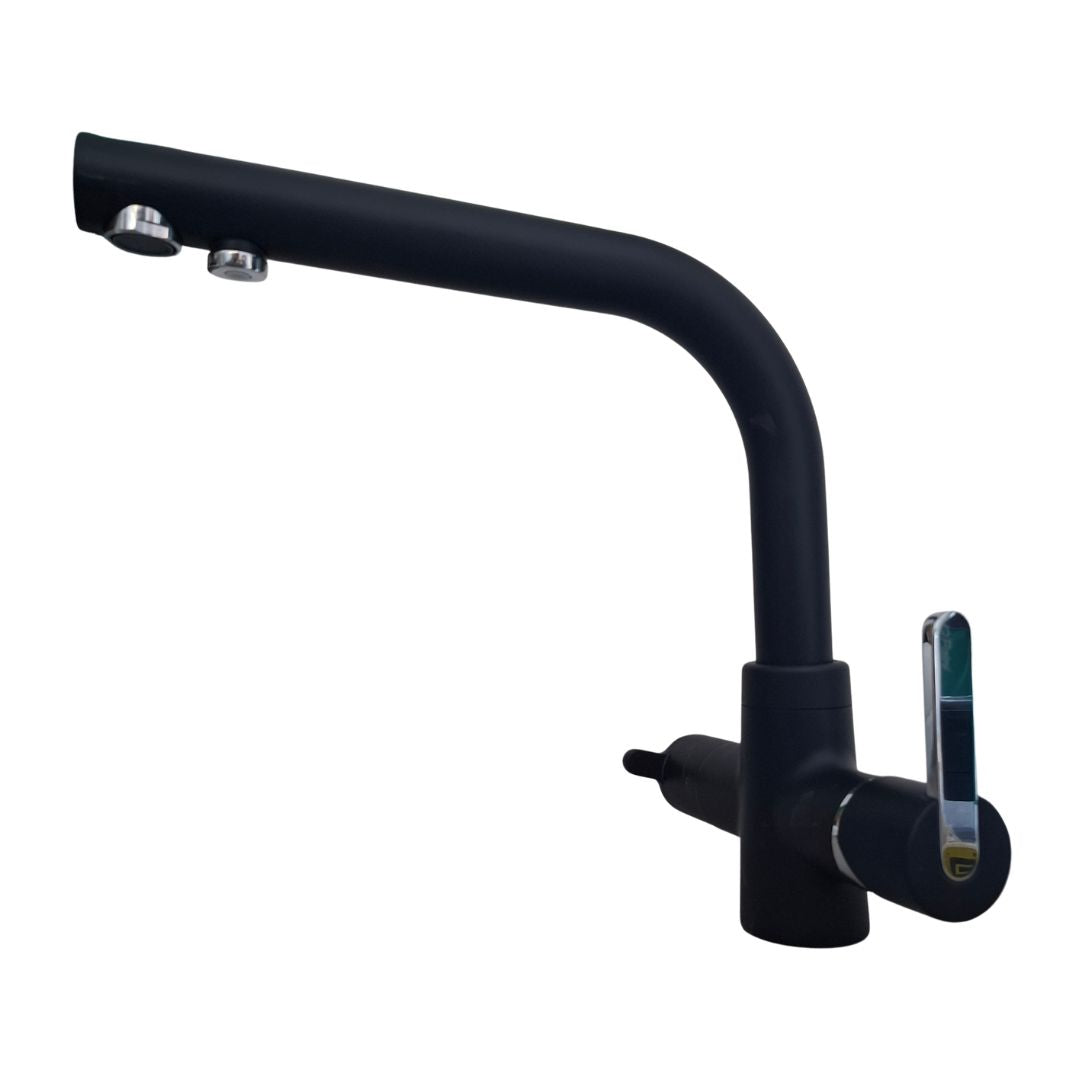 PAINI TAVIR 92NS6433VE8B90DAPA Miscelatore 3 Vie Canna Girevole 360° Doppio Erogatore Nero Opaco