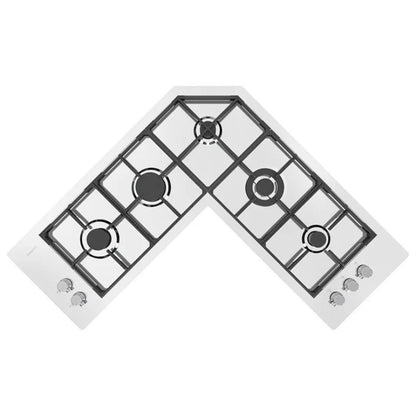 Foster 7238042 Quadra Angolare Piano Cottura Gas Filotop in Acciaio Inox Spazzolato cm. 97 x 97