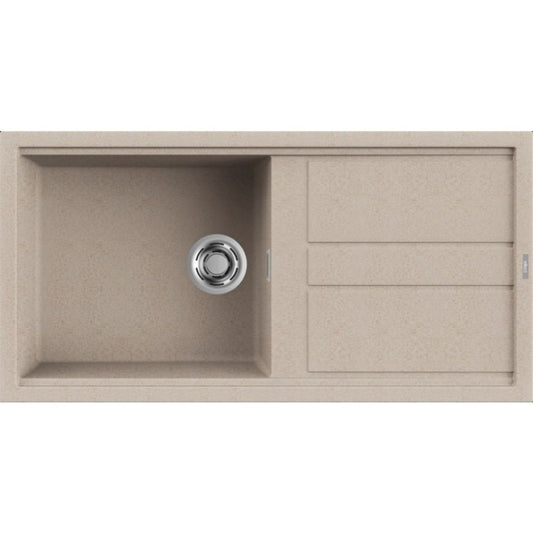 ELLECI BEST 480 LGB48051 Lavello 1 Vasca Sopratop con Gocciolatoio Reversibile Granitek Avena cm. 100 x 50
