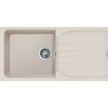 Elleci Ego 480 LGE48039 Lavello 1 Vasca Gocciolatoio Reversibile Sopratop Granitek Bianco Soft cm. 100 x 50