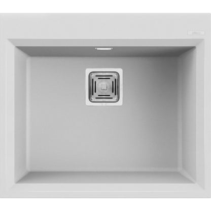 Elleci KARISMA 105 LGK10568 Lavello 1 Vasca Incasso Sopratop Granitek Bianco Titano cm. 57 x 50