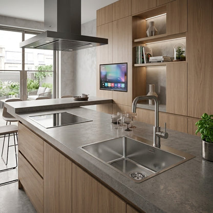 Foster Phantom 4340001 Lavello da Incasso Sopratop - Filotop 1 Vasca Acciaio Inox mm. 416 x 416