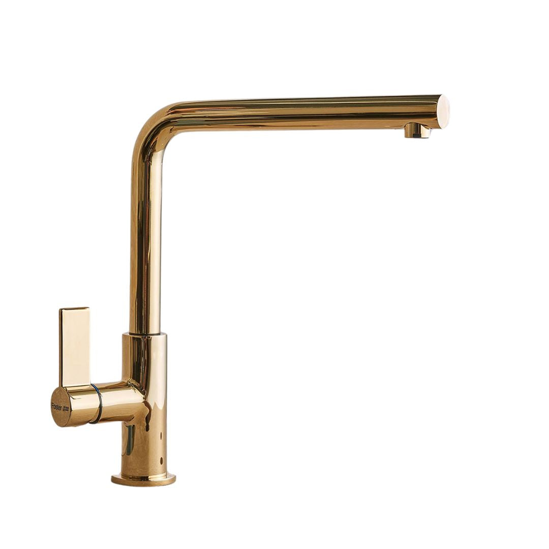 FOSTER OMEGA GOLD 8497700 Miscelatore Monocomando Cucina Oro con Canna Girevole 360°