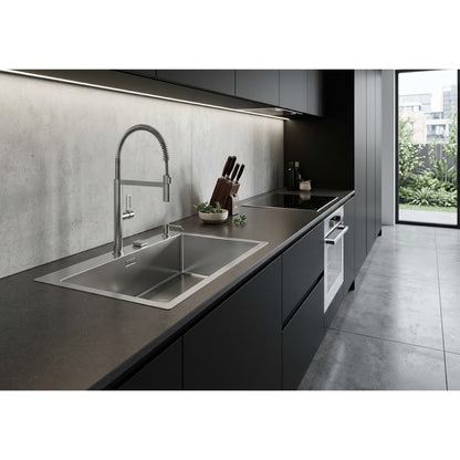 Foster S4001 3366050 Lavello 1 Vasca Incasso Sopratop/Filotop Acciaio Inox Spazzolato cm. 77 x 52