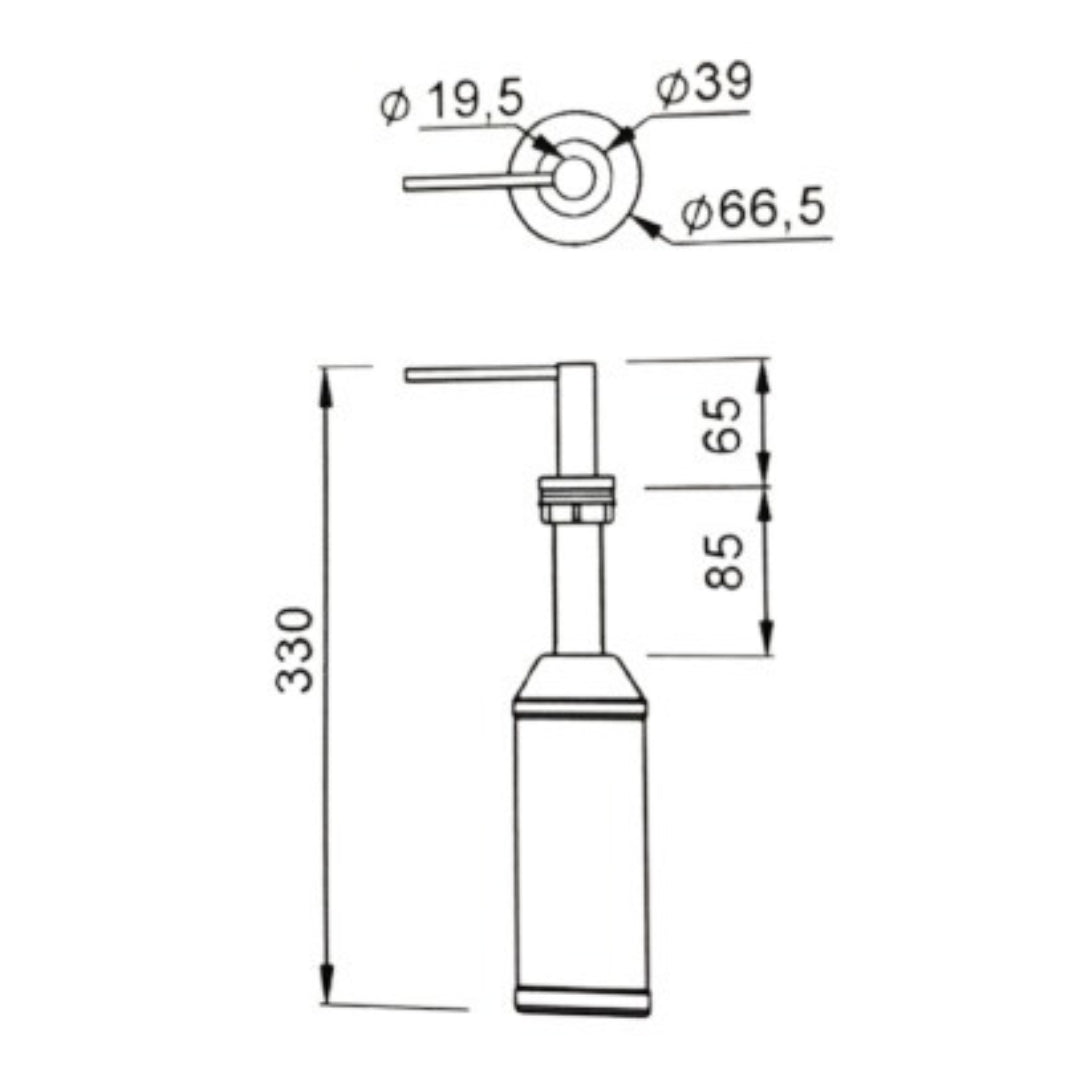 ELLECI ADI02304BK Dosatore Sapone in Metallo Tondo Soap Dispenser Finitura Nero