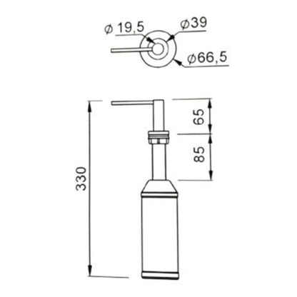 ELLECI ADI02304BK Dosatore Sapone in Metallo Tondo Soap Dispenser Finitura Nero