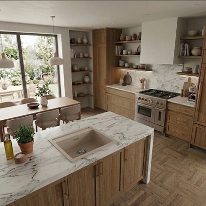 Elleci Best 104 LGB10439 Lavello da Incasso 1 Vasca Sopratop Granitek Bianco Soft cm. 51 x 51