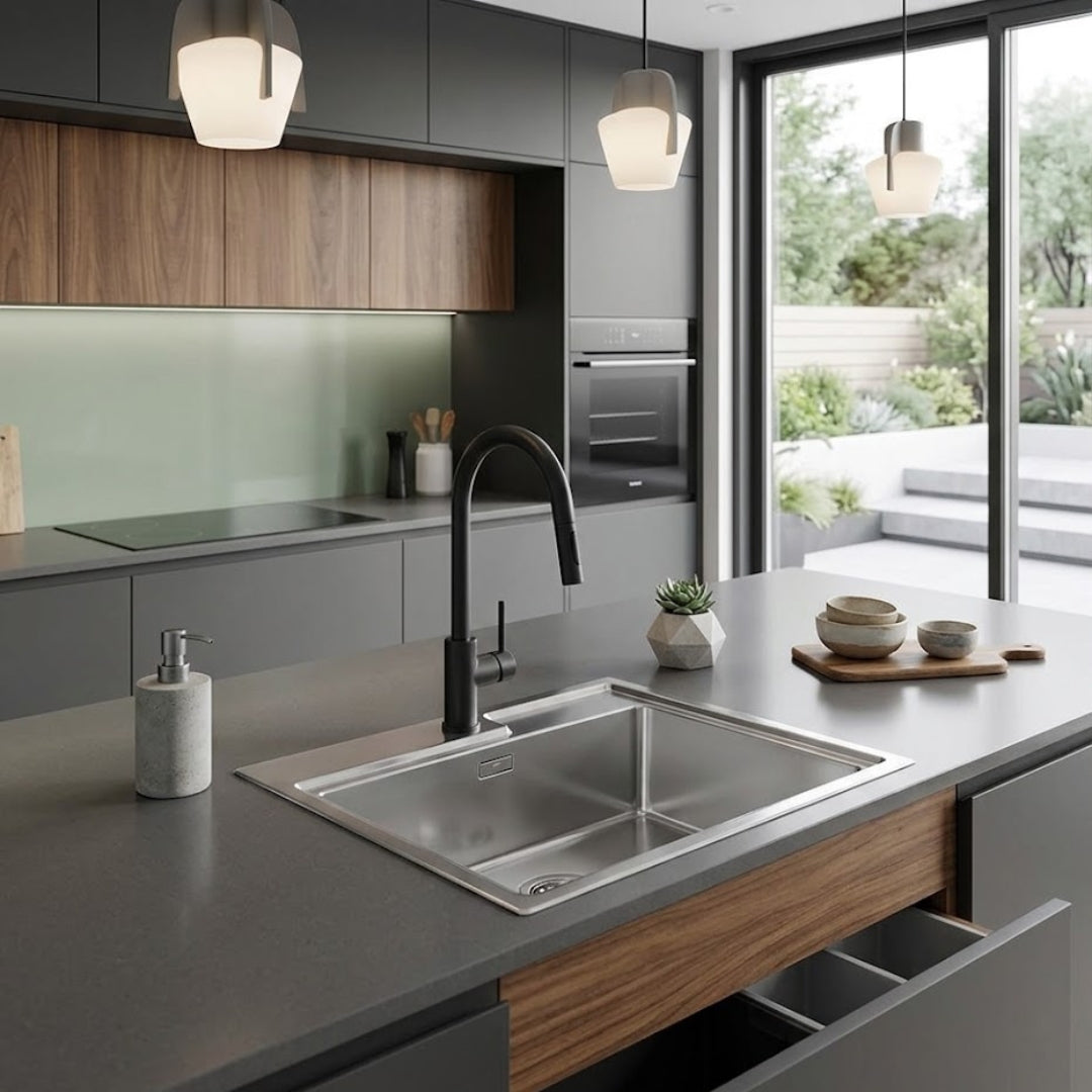 Foster Fortyfour 4151050 Lavello da Incasso Monovasca Sopratop Acciaio Inox cm. 44 x 50