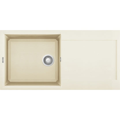 Elleci  Easy 480 LGY48062 Lavello 1 Vasca con Gocciolatoio Reversibile Sopratop Granitek Bianco Antico cm. 100 x 50