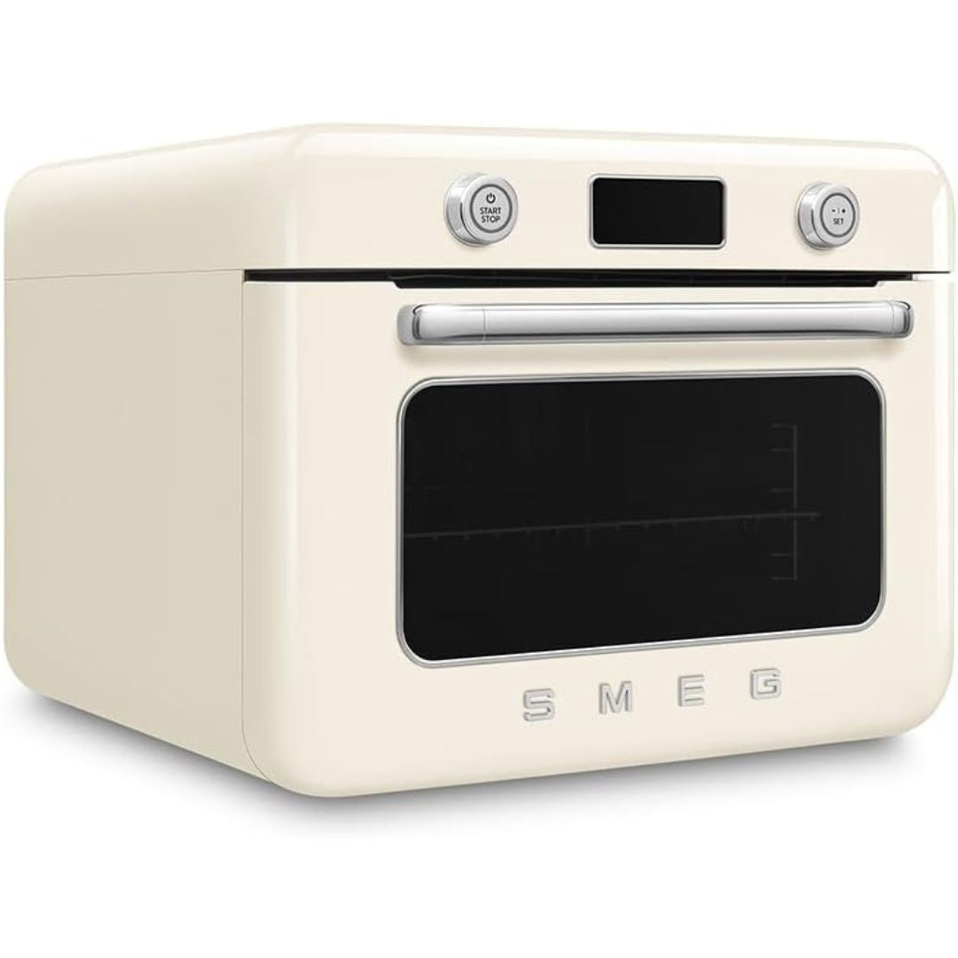 SMEG COF01CREU Forno Combinato Vapore da Appoggio Panna Lucido Estetica 50’s Style
