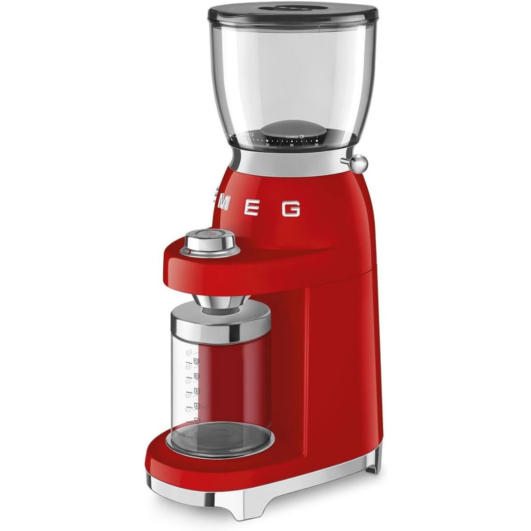 SMEG CGF01RDEU Macinacaffè Sistema Antistatico Macinatura Regolabile 150W Rosso