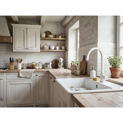 ELLECI MKKBRI96 Miscelatore Cucina Monocomando Canna Girevole Bianco Titano