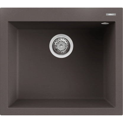 Elleci Quadra 105 LKQ10587 Lavello Incasso Sopratop 1 Vasca Keratek Cacao cm. 57×50