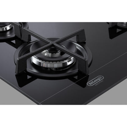 DE LONGHI NSL590DNCM Piano Cottura Gas Incasso 5 Bruciatori Tripla Corona Nero cm. 90 x 51