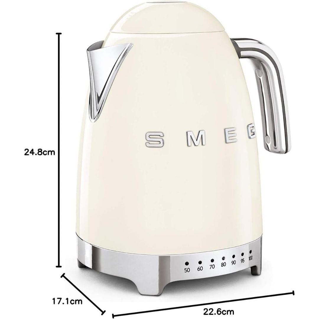 SMEG KLF04CREU Bollitore Elettrico Anni 50 Panna 1,7Lt Temperatura Variabile