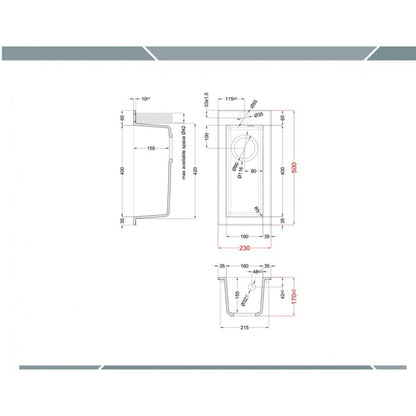 Elleci LGQ05068 Lavello da Incasso 1 Vasca Monovasca Sopratop Granitek Matt Bianco 68 cm. 23 x 50