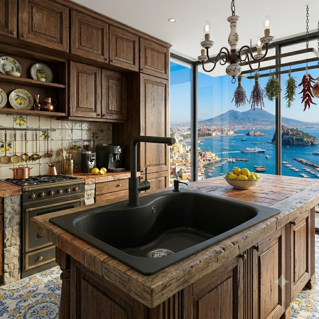 ELLECI FOX 200 LGF20040 Lavello da Incasso 1 Vasca Sopratop Granitek Nero mm. 584 x 504