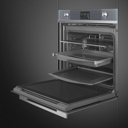 SMEG SOP6102S2PS Galileo Forno Combinato Vapore Pirolitico 68 Lt. Argento cm. 60 x 60