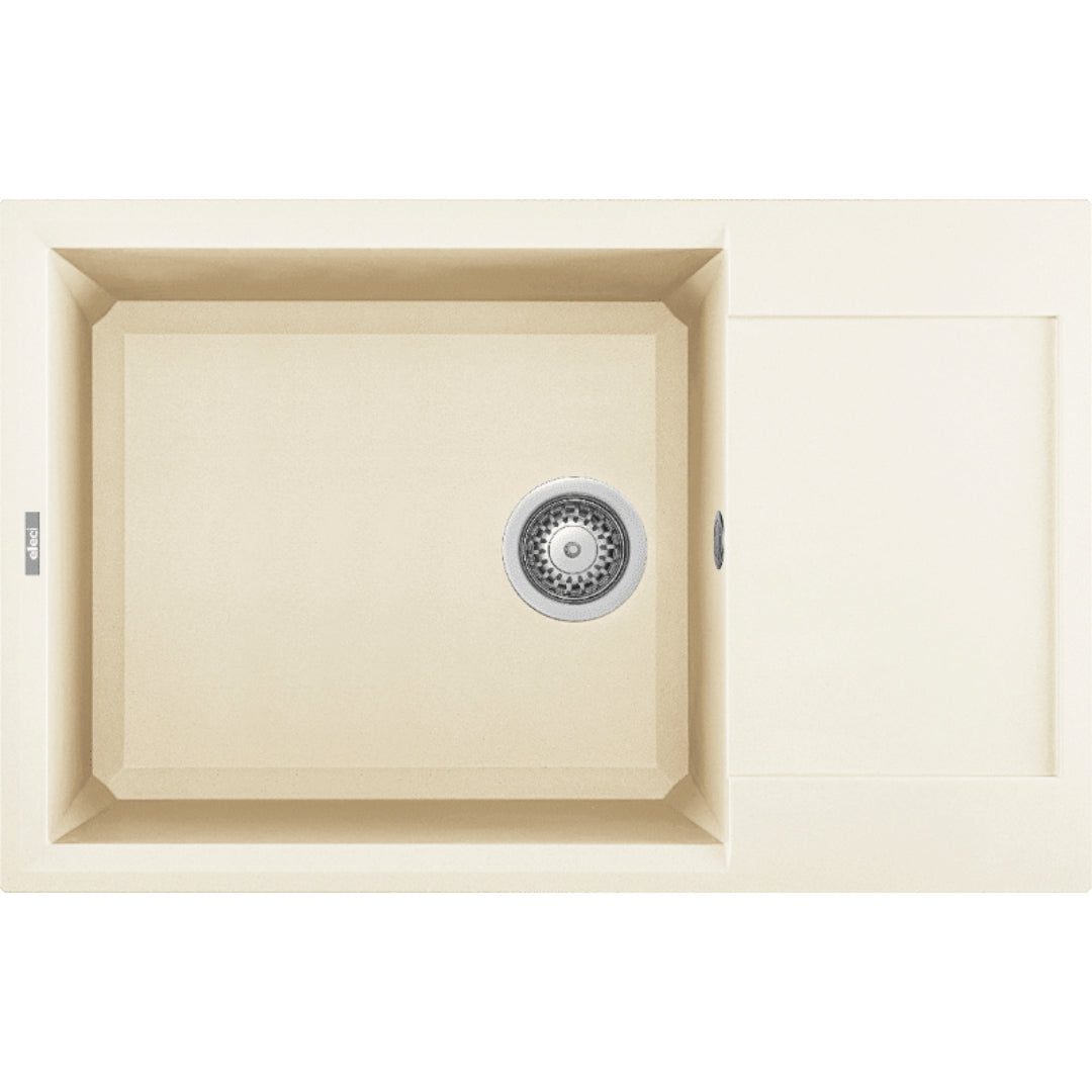 Elleci Easy 310 LGY31062 Lavello Incasso Sopratop 1 Vasca Granitek Bianco Antico cm. 78 × 50