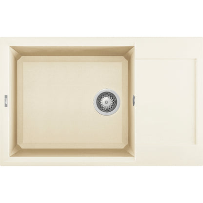 Elleci Easy 310 LGY31062 Lavello Incasso Sopratop 1 Vasca Granitek Bianco Antico cm. 78 × 50