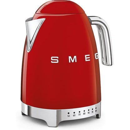 SMEG KLF04RDEU Bollitore Elettrico Bianco a Temperatura Variabile Anni 50’ Rosso