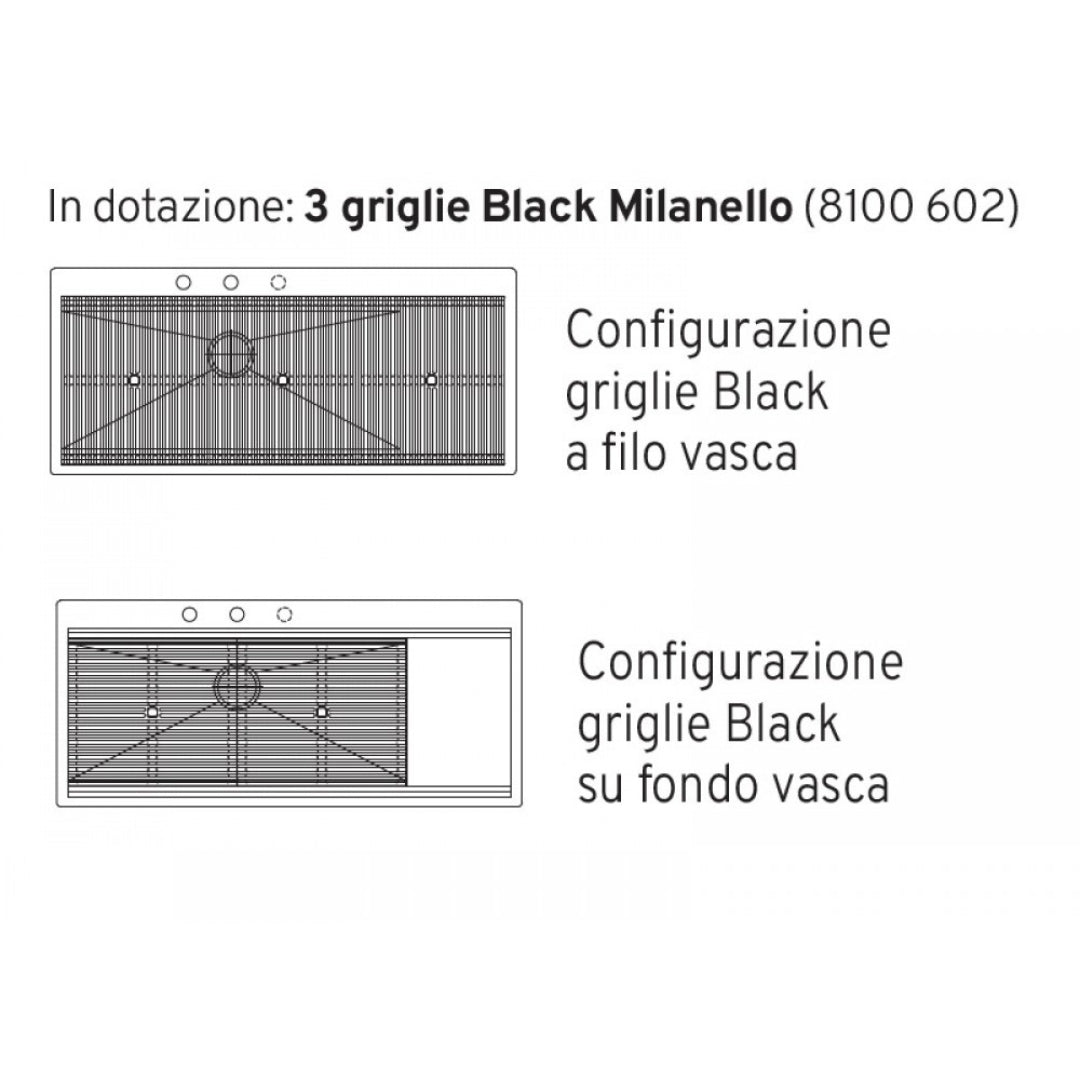 Foster Milanello Workstation 1043052 Lavello da Incasso Sopratop/Filotop 1 Vasca con Gocciolatoio a Destra Acciaio Inox Spazzolato mm. 1175 x 520 mm