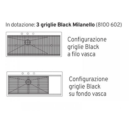 Foster Milanello Workstation 1043052 Lavello da Incasso Sopratop/Filotop 1 Vasca con Gocciolatoio a Destra Acciaio Inox Spazzolato mm. 1175 x 520 mm