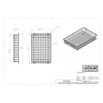 ELLECI ACI01306 Cestello Acciaio Inox 44x29 Accessorio Originale per Lavello