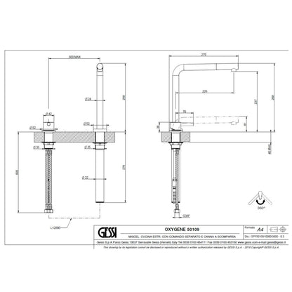 Gessi 50109.149 Miscelatore Su & Giù Sottofinestra con Doccetta Acciaio Finox